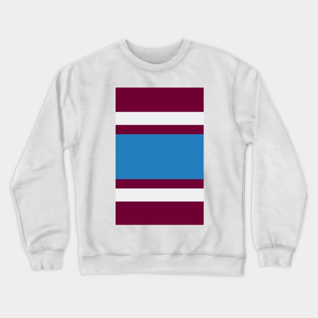 Burnley Varsity Retro Claret, Blue & White Hoops Crewneck Sweatshirt by Culture-Factory